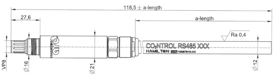 Hamilton DOC2 Sensor CO2NTROL RS485 Drawing